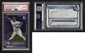 2022 Bowman Chrome Purple Refractor /250 Wander Franco #10 PSA 8 Rookie RC