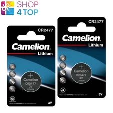 2 CAMELION CR2477 BATTERIES LITHIUM 3V COIN CELL DL2477 ECR2477 1BL EXP 2033 NEW