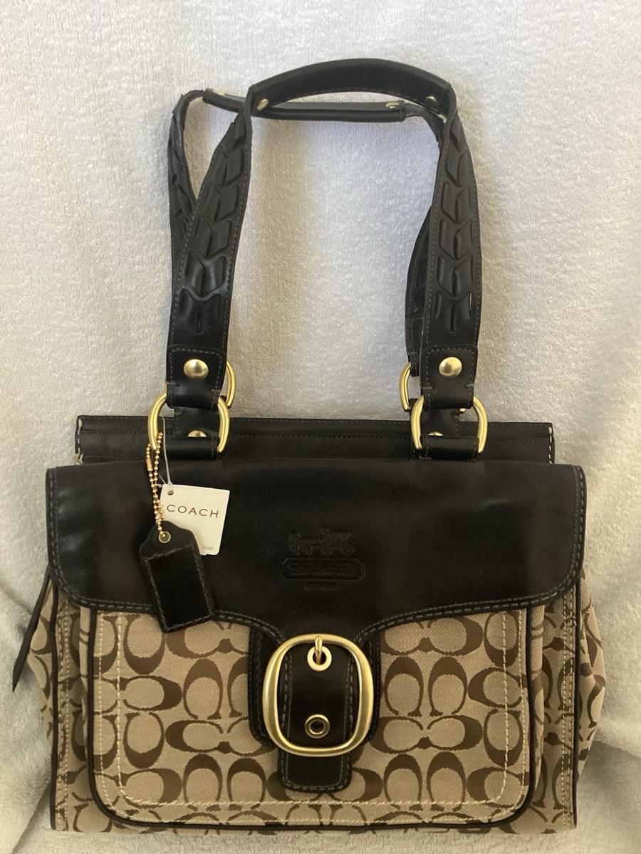 バッグ OLD COACH Accessory Pouch Hickory Black Coach Bleecker Coal Black Leather Khaki Shopper Tote Bag 11435