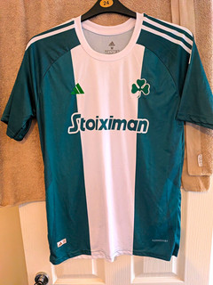 adidas Panathinaikos Away Shirt Green Short Sleeve Adults Size M