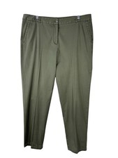 Talbots Womens Pants Size 14 Olive The Weekend Chino Flat Front Straight Stretch