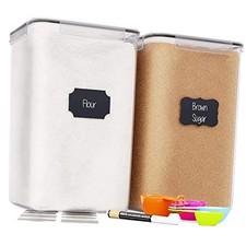 Extra Large Airtight Food Storage Containers with Lids, 6.5 L - 2 Pack Black