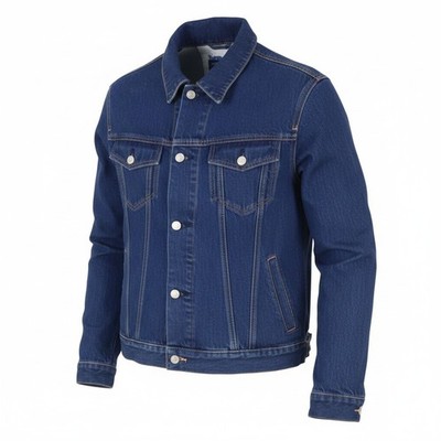 SCOTCH & SODA Herren Jacke M blau Knopfleiste Taschen leicht Denim Trucker *