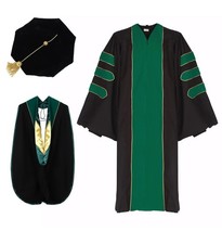 Ariro Unisex Deluxe Doctoral Graduation Gown and Doctoral Hood 8 Sided Tam Pa...