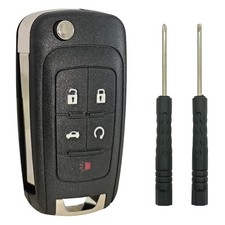 Key Fob Case Shell Replacement Fits for Chevy Cruze Malibu Equinox Black