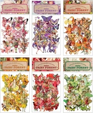 Vintage Flower Fairy Stickers 300Pcs Lot,  6 Packs Butterfly Fantasy Transparent