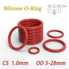 O-Rings CS 1.0mm Food Grade Silicone O Ring Sealing Washer Gasket OD 5mm-28mm