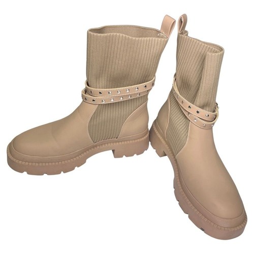 DREAM PAIRS Ankle Boots Lug Sole Chunky Heel Platform Chelsea Mid Calf Boots - Picture 9 of 12