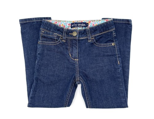 EUC Mini Boden Little Girls Slim Fit Jeans / Denim Pants In Dark / Navy Blue 5 - Picture 2 of 11