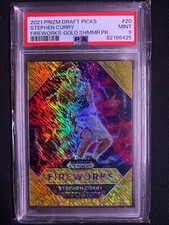 2021 PRIZM DRAFT PICKS #20 STEPHEN CURRY FIREWORKS GOLD /10