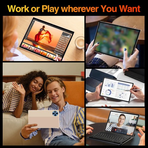 Black US Plug Tablet 6GB+128GB 10.1in 1960*1080 High-Clear Andr-oid13 4G Cal Set - Picture 5 of 7
