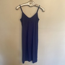 Gap Womens Midi Blue Thermal Fabric Tank Dress Spaghetti Strap V neck XS Stretch
