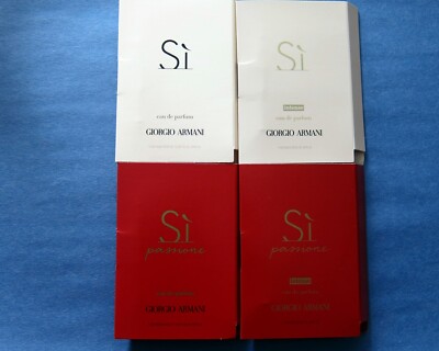 4 ARMANI samples: SI + SI INTENSE + SI PASSIONE + SI PASSIONE INTENSE, all EDP