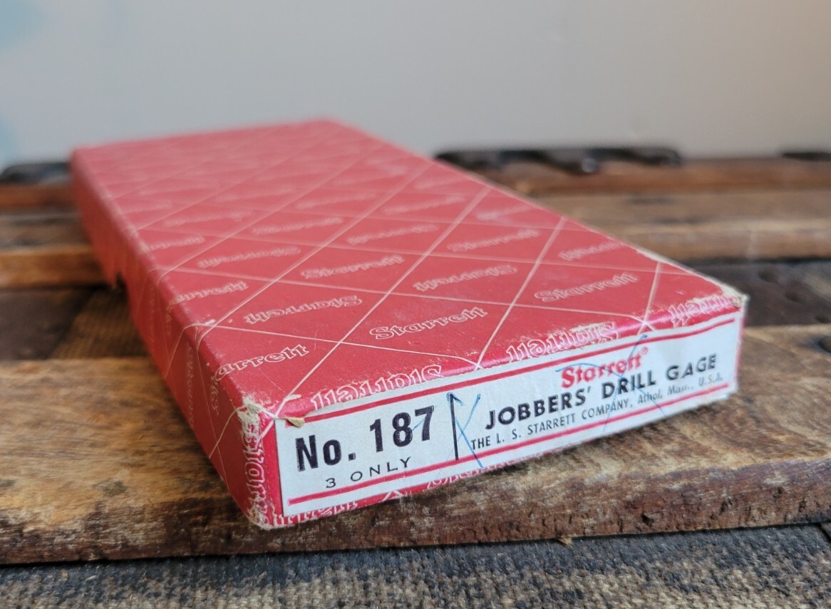Vintage L.S. Starrett No. 187 Jobbers' Drill Gage Machinist Gauge Tool