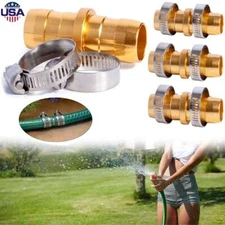 1-4 Garden Hose Repair Mender Kit Hose Connector 3/4" 5/8" Male Connector Clamp