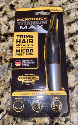 NIB Microtouch Titanium Max Precision Hair Trimmer  Nose Ears Neck  W/Battery