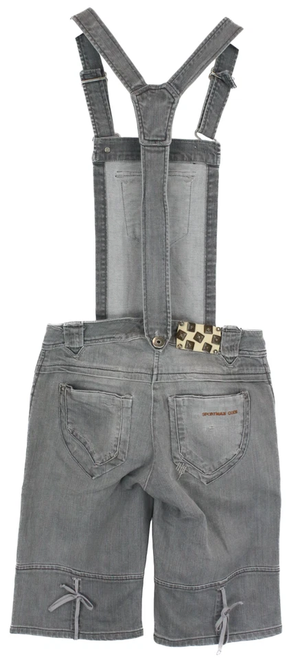 SPORTMAX CODE Damen Romper EU 36 Dehnbare Graue Denim Shorts Overall - Bild 2 von 4