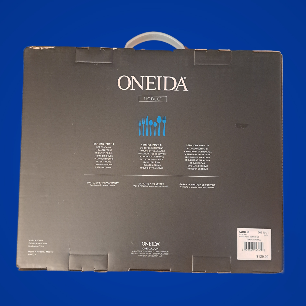 Oneida Noble 72pc. Premium Rust Proof Dishwasher Safe Flatware Set eBay