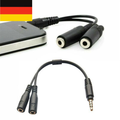 Splitter AUX Y-Adapter Klinke Y Kabel Verteiler Audio 3,5mm Stecker Kopfhörer DE