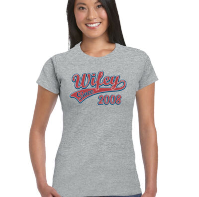 Wifey Since 2008 T-Shirt Damen Lustiges Hochzeitstag Frau Valentinstag