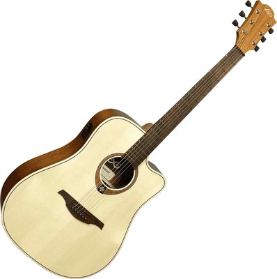 B-WARE LAG Tramontane 70 T70DCE-NAT Dreadnought Cutaway Gitarre Tonabnehmer