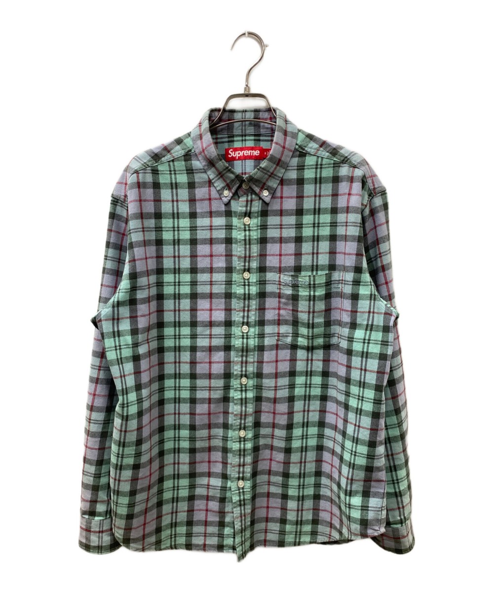 SUPREME 24FW Plaid Flannel Shirt Size: S Green x purple Men | eBay