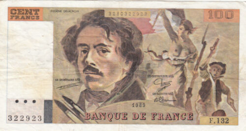Billet banque 100 Frs DELACROIX 1989 F.132 état voir scan - Bild 1 von 1