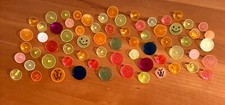 Lot of 65 Neon Color Plastic Golf Ball Marker Lot some logos 