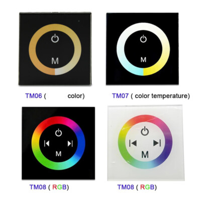 DC12V-24V wall mounted TM06 TM08 Double color/ RGB led Touch Panel Controller