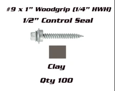 (100) #9 x 1" Metal to Wood Screws Rubber Washer Roofing Siding Pole Barn