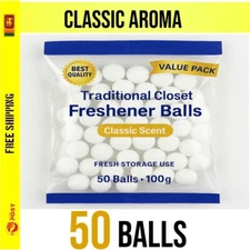 50 Balls Traditional Closet Freshener Balls – Classic Aroma – 100g