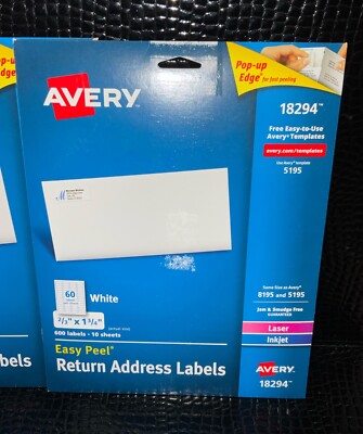 Avery 5160 Labels Avery Easy Peel Return Address Labels Laser 1/2