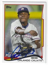 ORLANDO CALIXTE NORTHWEST ARKANSAS NATURALS SIGNED CARD GIANTS KANSAS ROYALS