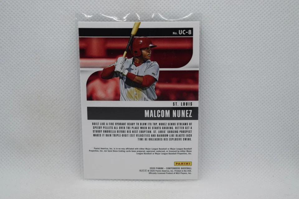 Malcom Nunez #UC-8 - 2020 Panini Contenders Up & Coming - St. Louis Cardinals - Image 2 of 2