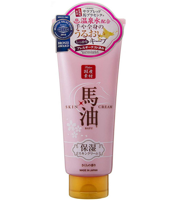 JAPAN Award Lishan Bayu Sakura Horse Oil Cream Placenta Face Body Lotion 200g