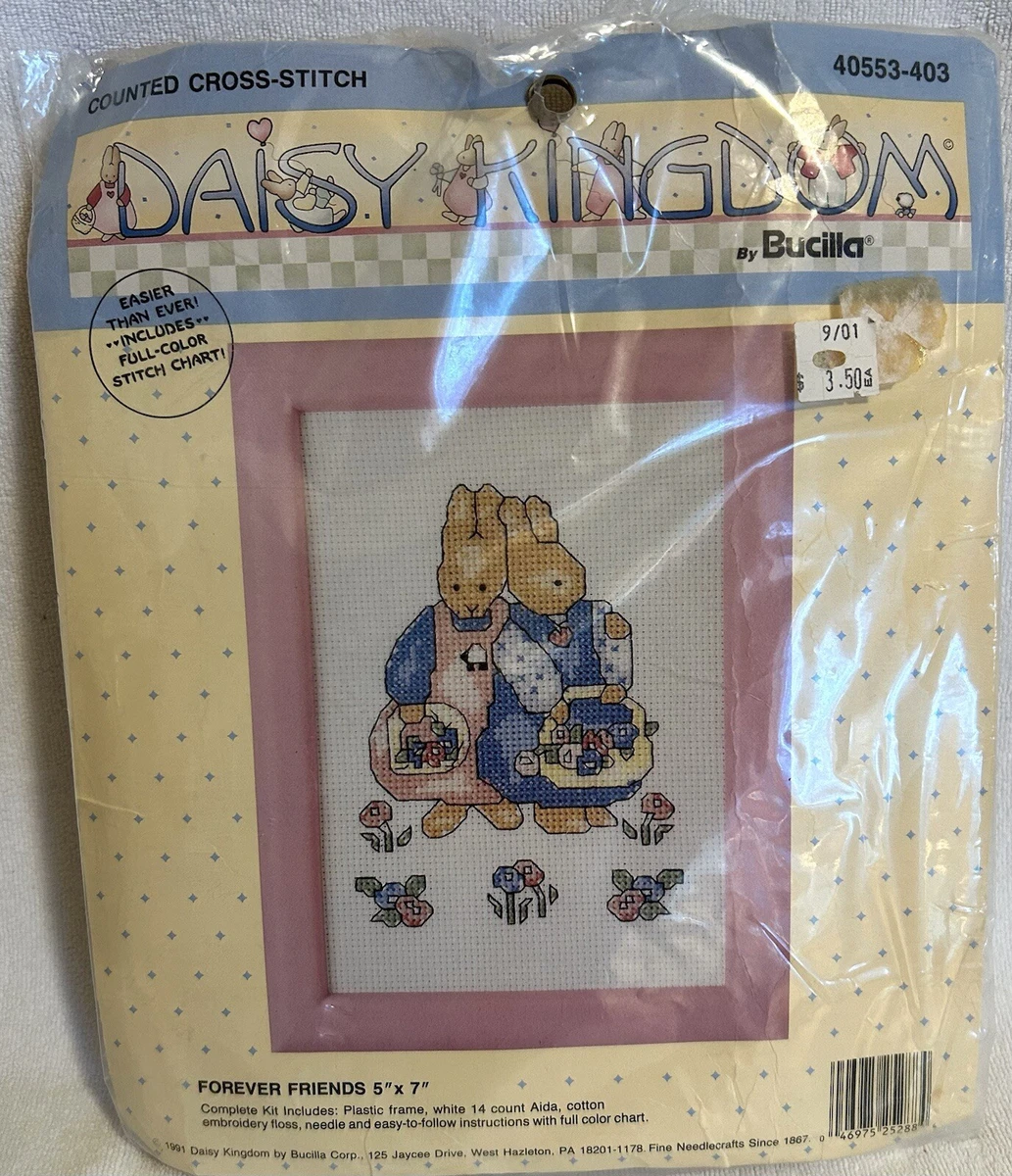 Lot 10 échantillons Tissu Point De Croix Daisy Kingdom - Thème Bébé