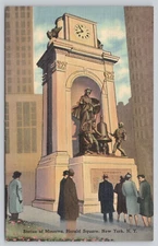 Postcard Minerva Statue Herald Square New York New York