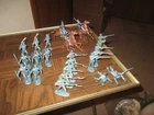 Vintage MARX 54MM MEXICAN TOY SOLDIERS ALAMO PLAYSET FIGURES 1960s METALLIC BLUE