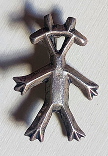 Rare VTG Navajo Arts & Crafts Guild Sandcast Silver Kachina Brooch Marked