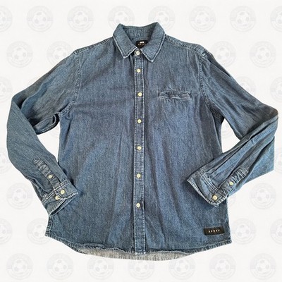 Edwin Indigo Denim Shirt Japanese Brand Size Large Retro Casual Better Shirt L