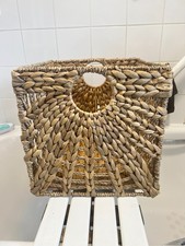 IKEA LUSTIGKURRE Basket Natural Water Hyacinth/Seagrass Airy Pattern 32x33x32 cm