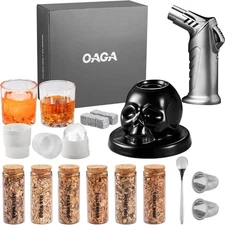 Whiskey Smoker Kit with Torch - 21 Sets - 6 Flavors Wood Chips - Bourbon, Cockta