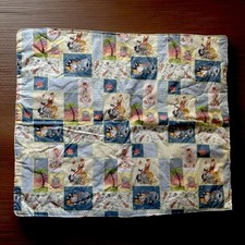 Handmade Multi Colored Baby Quilt 39.5x33 Baby Safari Animals Green Pokey Dot