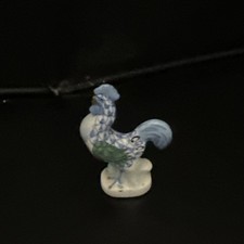 HEREND MINIATURE Blue FISHNET ROOSTER  COCKEREL  15504