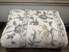 Pottery Barn Tessa Emboridered Quilt Full/Queen Blue Multi READ