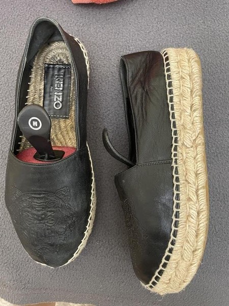 Women Kenzo Espadrilles Black Leather 37