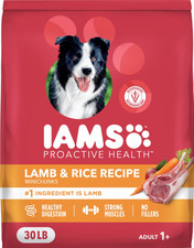 IAMS Proactive Health Minichunks Adult Dry Dog Food with Lamb  Rice, 30 Lb. Bag