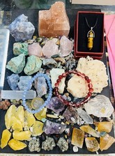 LOVELY JOBLOT CRYSTAL PIECES MINERALS CHUNKY SPIRITUAL BUNDLE GIFT SET #S