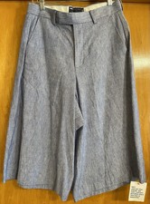 ASOS DESIGN, Womens 30" Waist, Linen Blend Cropped Wide Leg Pants, Partial Tags