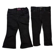 Girls Pants Lot 2 Cat  Jack jeggings  Children's Place Flare Black